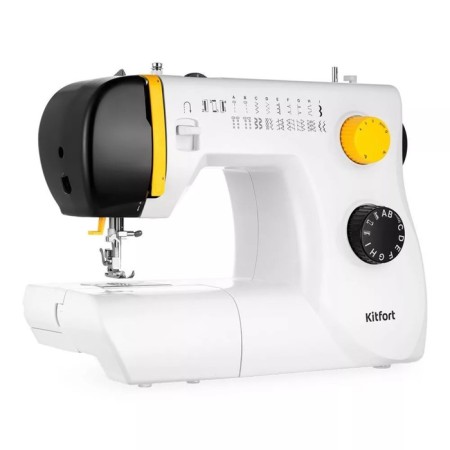 Sewing machine KitFort KT-6057, 70 watts, 23 operations, semiautomatic device, white-hourly