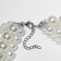 Beads "Pearl cascade", 5 threads, beads No. 8, 12, 14, milk color in silver, 70 cm