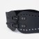 Women's belt, width 12 cm, metal buckle, black color