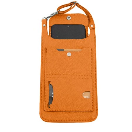 Cartholder, genuine leather, orange 25x11.5x1 cm-1