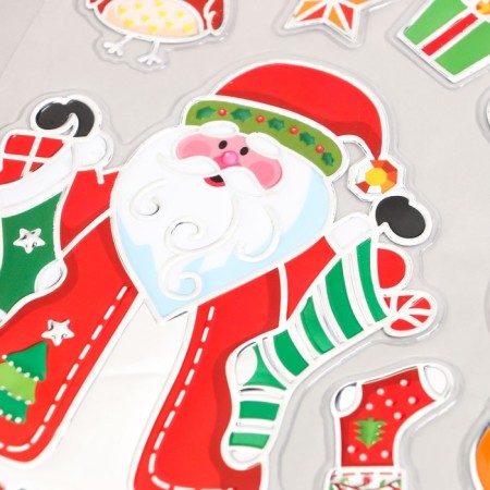 Plastic sticker "Santa Claus and Forest Animals" 24x33 cm-1