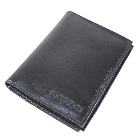 Cover for autoDocations and passports with cards, genuine leather, black color