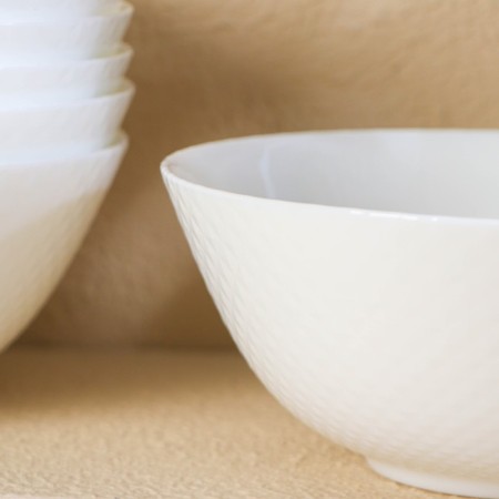 Set of salad bowls Luminarc Diwali Precious, 900 ml, d = 18 cm, glass -ceramic, 6 pcs, white color-3
