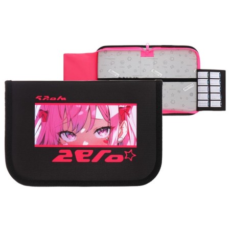 Penal 1 section 140 x 210 x 40 mm, folding pocket and cosmetic bag, fabric, calligrata topontent "Anime eyes"