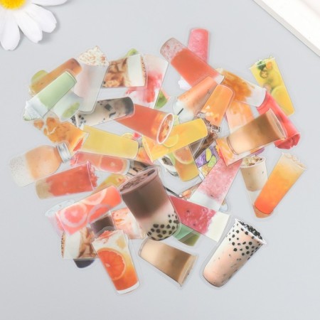 Stickers for creativity "Dairy Tea" PVS set 50 pcs 3x2 cm