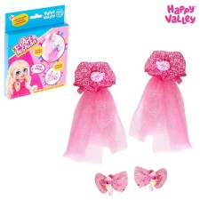 ART Fashion jewelry set: rubber bands and hair hair clips with tulle