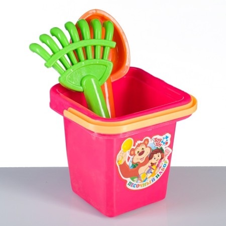 Set "Buckets, shoulder blades, molds": 5 toys for sandboxes, plastic, 14 x 25 cm, mix-6