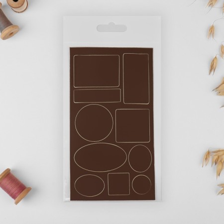 A set of patch for outerwear, adhesive, sheet 10 × 18 cm, 10 pcs, brown color-6