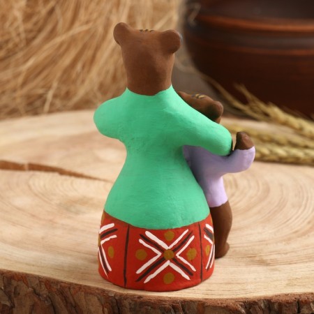 Souvenir "Bear with a bear cub", Kargopol toy-2