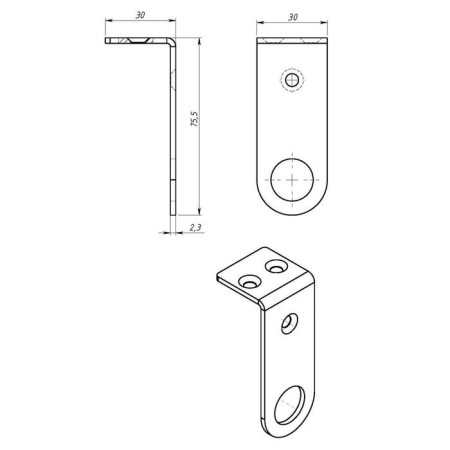 Pay-Ushko, 30 x 75 mm, bent, galvanized-2
