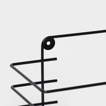 Direct shelf for a bathroom with high sides, 24.5 × 13 × 16.5 cm, black color-2