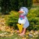 Garden figure "Duckling with an umbrella" purple, 39x31x60cm