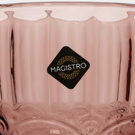 Magistro La-Channel's wine glasses, 250 ml, 9 × 17 cm, 6 pcs., Glass, pink-6