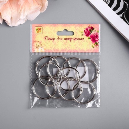 Rings for creativity (photo albums) "silver" int. D = 3 cm external. D = 3.4 cm nr 10 pcs-4