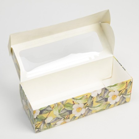 Confectionery packaging, a cupcake box with a window, “happy moments”, 26 x 10 x 8 cm-3