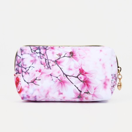 Cosmetic bag with lightning, white/pink color-1