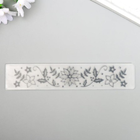 Embosing stencil plastic "Flowers and twigs" 3x15 cm-2