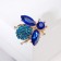 Brooch "Fly", blue color in gold