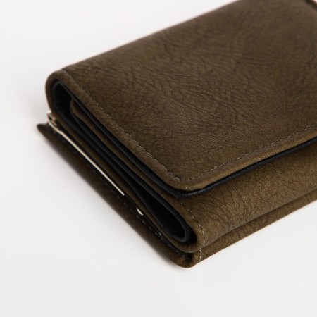 Women's wallet on the button, khaki color-2