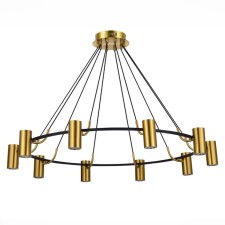 Светильник подвесной St Luce. SL1215.403.10. Talia. 10х5 Вт, GU10, 4000K, 110х110х14,5 см, цвет чёрный, латунь