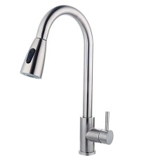 Fashun A56109 kitchen mixer, one -leaf, with retractable watering can, stainless steel, satin