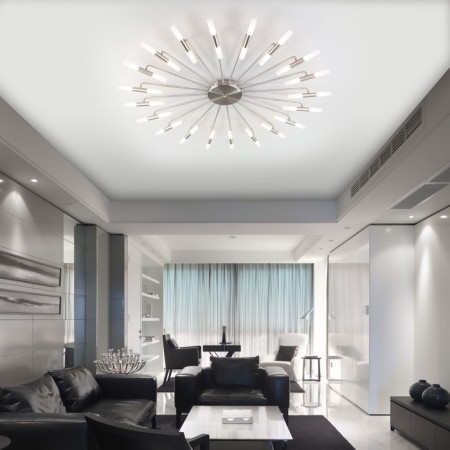 Ceiling light Bogate’s Bastone 349, G4, 40x3W, 1200x1200x88 mm, Nickel color-2