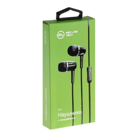 Red Line Stereo Headseet SP08, vacuum, microphone, wired, 1.2 m, black-1