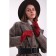 Gloves are female, dimensionless, without insulation, red color