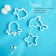 A set of forms for cutting the cookies of the share “underwater world”, 8 objects, white color