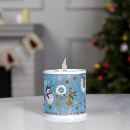 LED figure "Candle with Santa Claus" 7.5 × 10 × 7.5 cm, plastic, batteries AG13x3, glow of multi-2