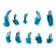 A set of feathers for decor 10 pcs., Size 1 pc: 5 × 2 cm, turquoise color with black