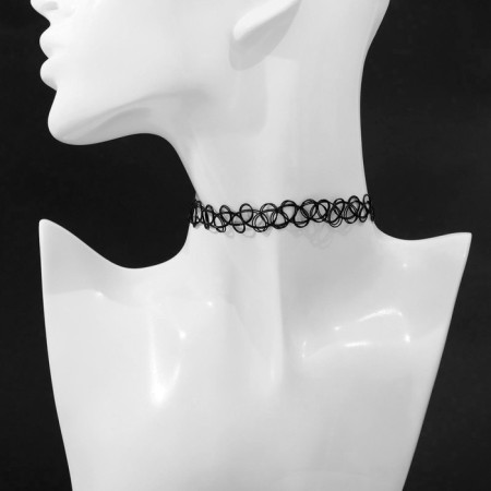 Choker "Assorted" weaving, (set of 5 pcs.), Black-blue color, l = 30.5 cm-5