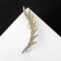 Earring "Kaff" feather rhinestones, white color in gold