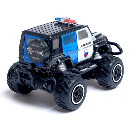 Radio -controlled jeep "Police" works on batteries, black color-2