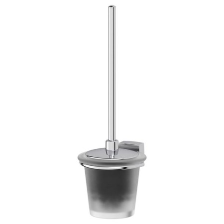 Holder with a toilet ruff with a lid, matte crystal, chrome, fbs