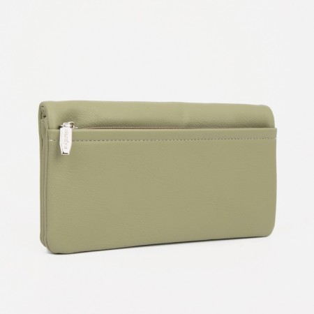 Women's wallet on magnets, green color