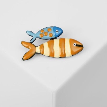 Brooch "Pisces", colored in ferrous metal