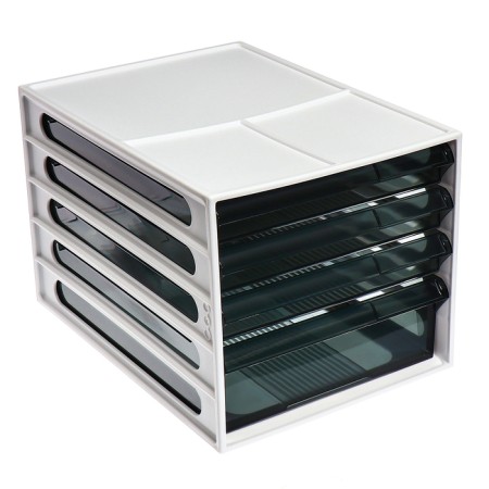 File-cabinet 4-sectoral Istanm, white case, black trays