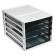 File-cabinet 4-sectoral Istanm, white case, black trays