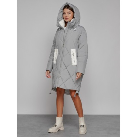 Coat insulated winter female, size 42, color gray-6