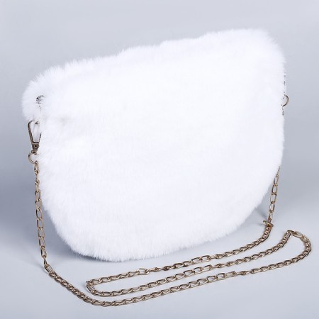 Plush bag, 24x19x3 cm, white color-3