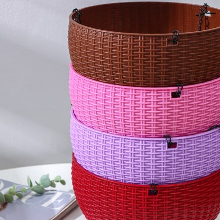 Plastic puff for flowers suspended with an internal pallet, 2.7 l, color mix-5