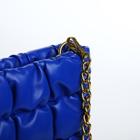 Lightning bag bag, long chain, blue color-6