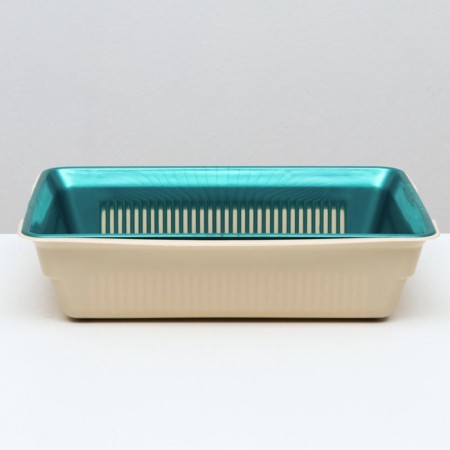 Deep toilet with a mesh of 36 x 25 x 9 cm, turquoise/beige-2