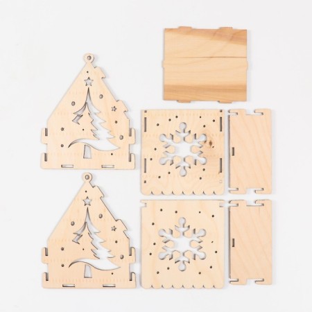 Domik box "Fir tree" Natural 12x10x14 cm (set of 7 parts)-4