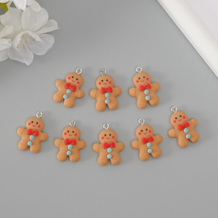Suspension for creativity plastic "Funny gingerbread" 2.7x2x0.6 cm-2