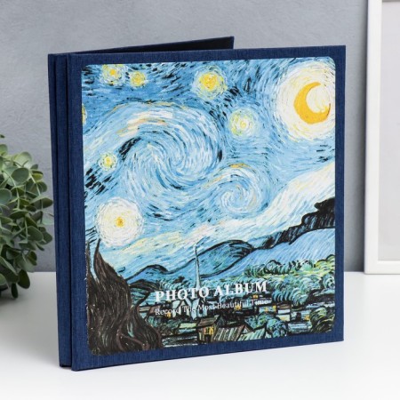 Photo album magnetic 20 sheets "Star night in a metropolis" Black sheets 3x27x28 cm