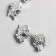 Busina for creativity Metal "Head of the Wolf" silver 1.8x1.3 cm
