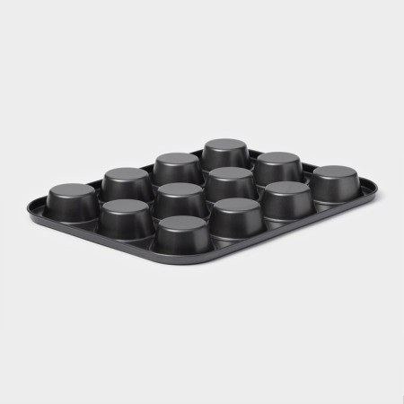 Baking uniform “Jacqueline”, 35 × 26 × 3 cm, 12 cells, d = 6.5 cm, anti -stick coating, black color-2