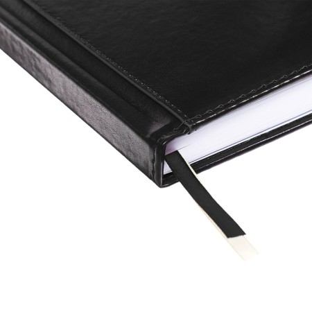 The diary is low, A5, 136 sheets, leatherette, Devente. Prestige, a solid cover with foam rubber, pocket, perforation, liesse, block 70%, black-3